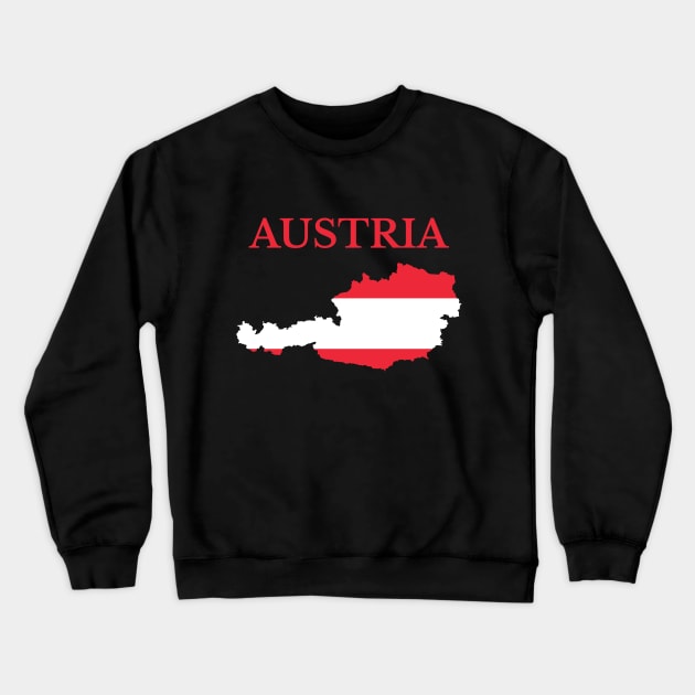 Austria Map Flag Crewneck Sweatshirt by maro_00